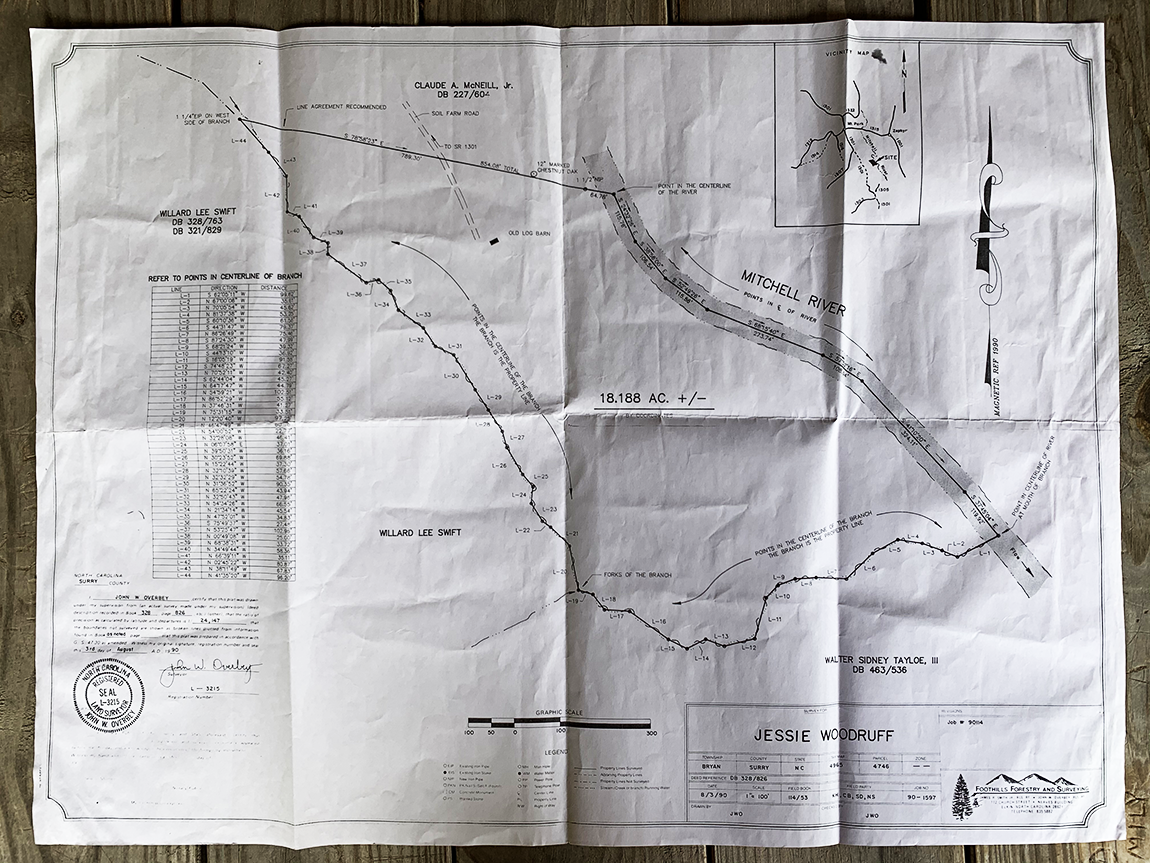 Plot of Chestnut Branch Farm where resides a cabin rental near Elkin, NC