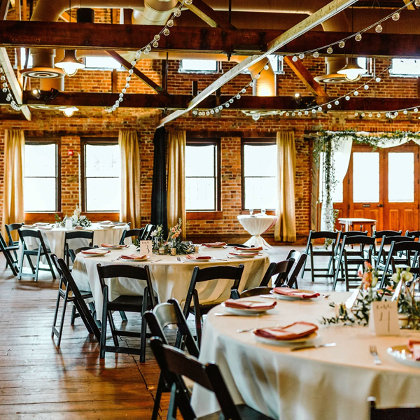 Image of Coley Hall at The Liberty in downtown Elkin, just one of the spectacular Yadkin Valley Wedding Venues near Chestnut Branch Farm and Cabin